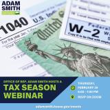 Tax season webinar graphic invite